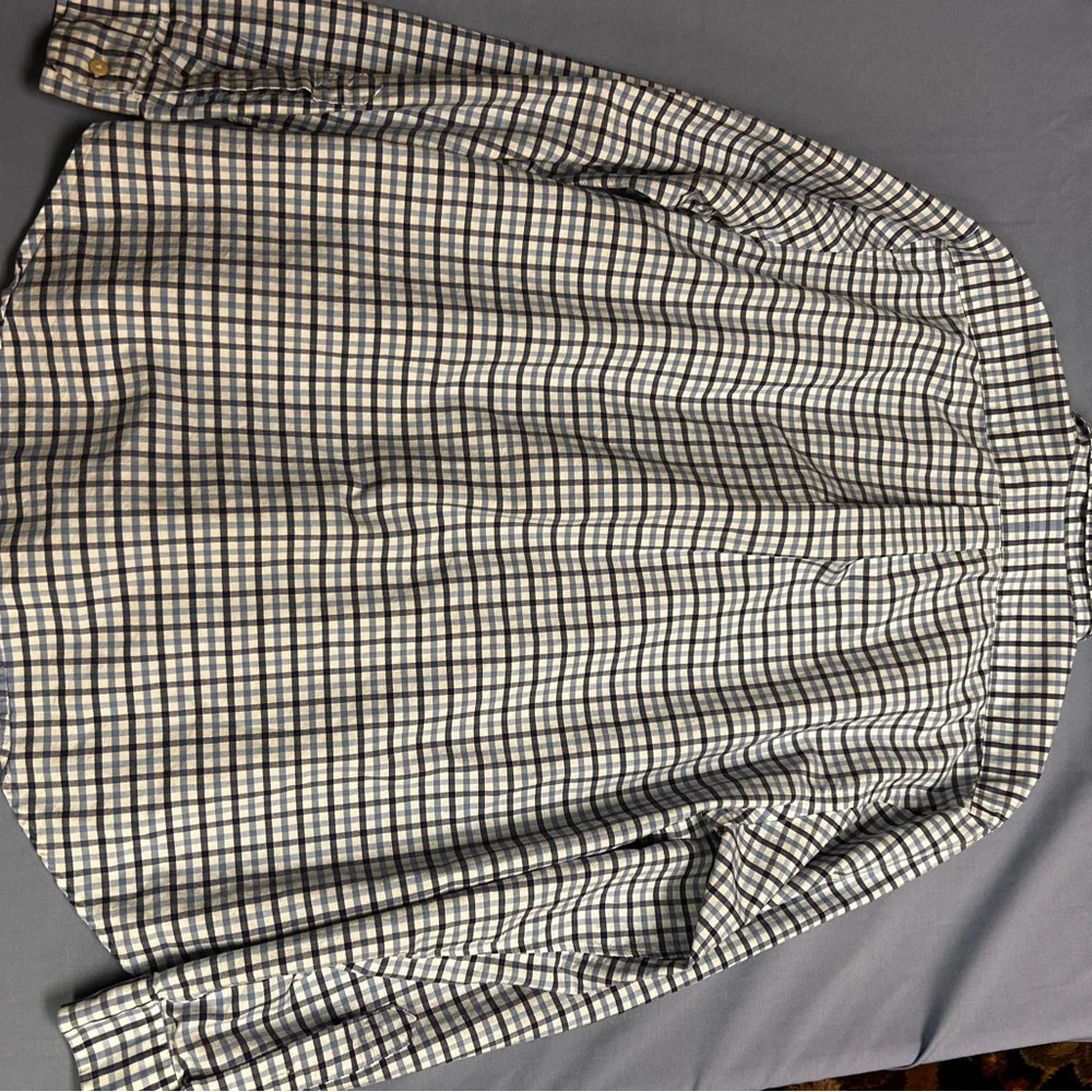 Polo Ralph Lauren men’s Blue and White Checkered Shirt size XL 100 % cotton - Picture 2 of 5